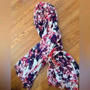 Express Vibrant Floral Scarf in Red and Blue